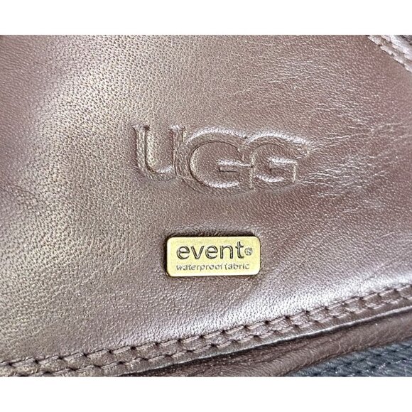 UGG Adirondack Women's Brown Leather & Fur Tall Lace-Up Boots Size 6 313 - Picture 10 of 15